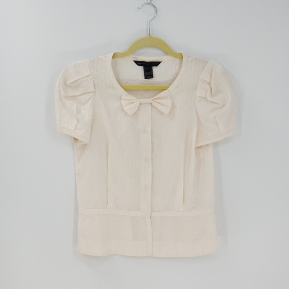 Marc By Marc Jacobs Tops - Marc Jacobs Button Down Bow Tie Puff Sleeve Blouse